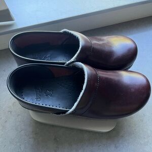 Dansko Burgundy Leather Clogs